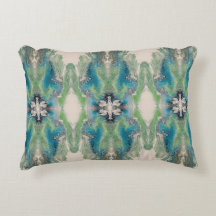 Fluido Artístico Abstrato em Aqua e Verde