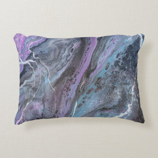 Almofada Decorativa Fluxo Roxo & Turquesa Abstrato
