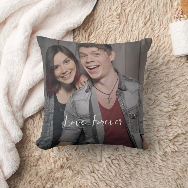 Almofada Decorativa Fofa de Foto de Casal (Cobertor)