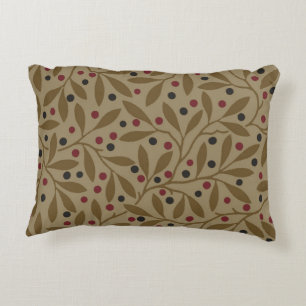 Almofada Decorativa Folha e Berry Patterno deixa Trabalho de arte Nouv