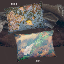 Almofada Decorativa Folhas de carvalho-laranja sob a água