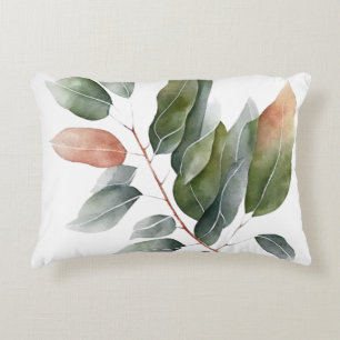 Almofada Decorativa Folhas de Eucalyptus com Aquarela