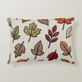Almofada Decorativa Folhas de Outono Modernas Bordadas Estéticas 