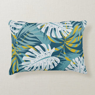 Almofada Decorativa Folhas tropicais coloridas, padrão abstrato origin