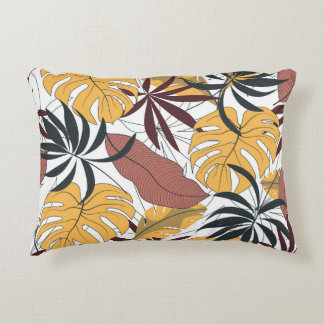 Almofada Decorativa Folhas tropicais: fundo sem soldadura vibrante.