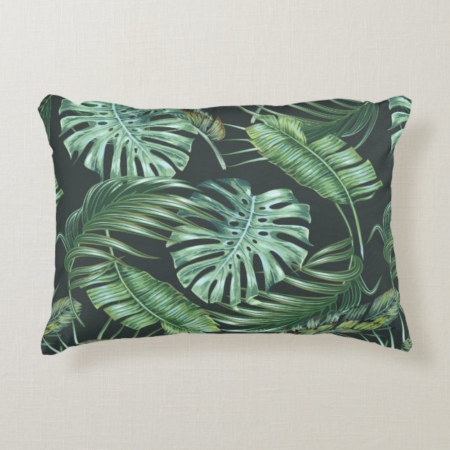 Almofada Decorativa Folhas tropicais, monstera, folha de bananeira, ga (Frente)