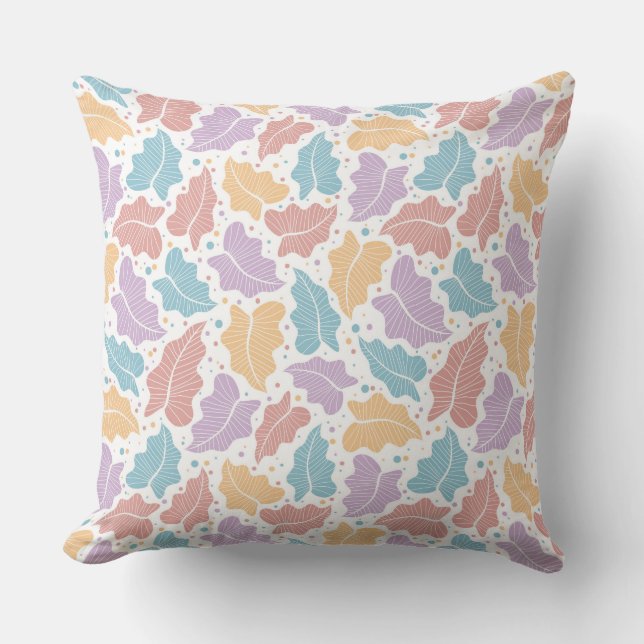 Almofada Decorativa Folhas Tropicais Pastel (Frente)