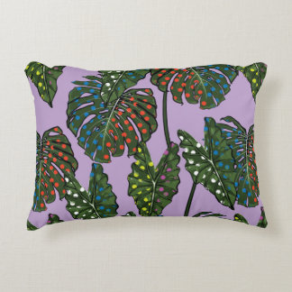 Almofada Decorativa Folhas tropicais sem costura em pop colorida