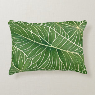 Almofada Decorativa Folhas tropicais verdes em aquarela
