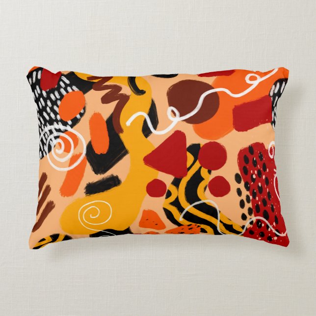 Almofada Decorativa Forma Geométrica de Desenho de Mão abstrato (Frente)