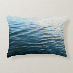 Almofada Decorativa Formas de Fotografia da Abstrato de Água Azul