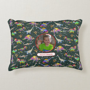 Almofada Decorativa Foto e nome do Dinossaur Personalizado Boys