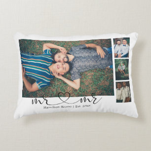 Almofada Decorativa Foto Personalizada Sr e Sr Coração Casamento Gay