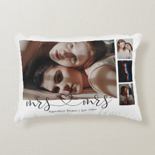 Almofada Decorativa Foto Personalizada Sra e Sra Coração Casamento Gay