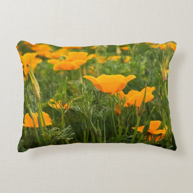 Almofada Decorativa Fotografia do Patch da California Poppy (Frente)