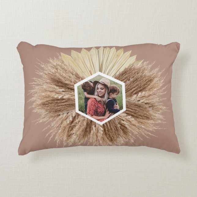 Almofada Decorativa Fotos Personalizadas De Cores Neutras Quentes Da R (Frente)