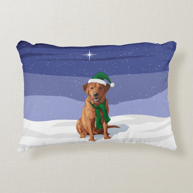 Almofada Decorativa Fox Red Labrador - Cão de Natal do Retriever (Frente)