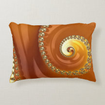 Fractal Espiral Gradiente Laranja Dourado abstrato
