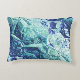 Almofada Decorativa fragmentos de memórias, em azul e verde:
