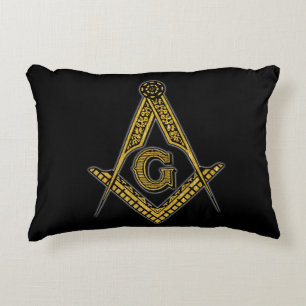 Almofada Decorativa Freemason (preto & ouro)