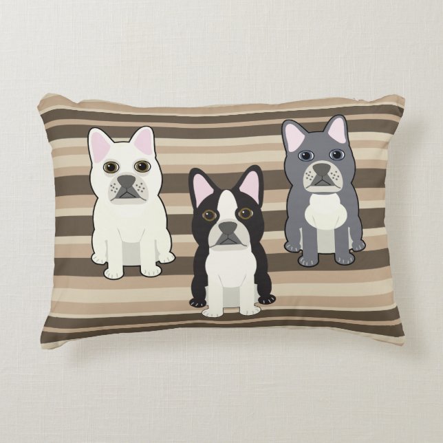Almofada Decorativa Frenchies Neutral Striped (Frente)