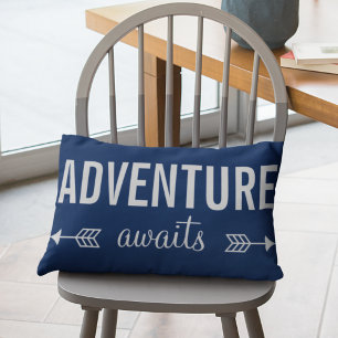 Almofada Decorativa Fresh Blue Typography Adventure Seeker