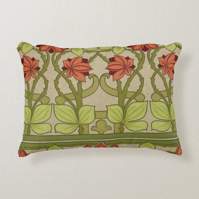 Almofada Decorativa Frieze Border Art Nouveau Floral (Frente)