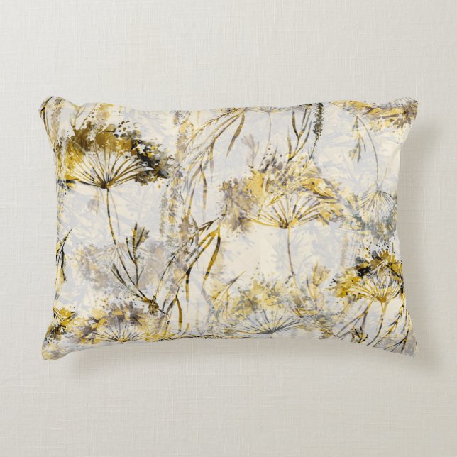 Almofada Decorativa fundo aquarela abstrato: dandelion, juniper (Frente)