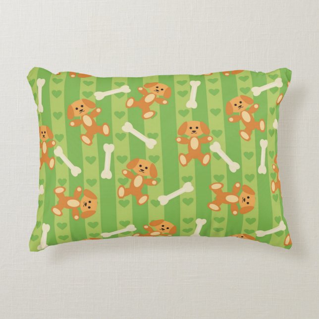 Almofada Decorativa fundo com cães e ossos (Frente)