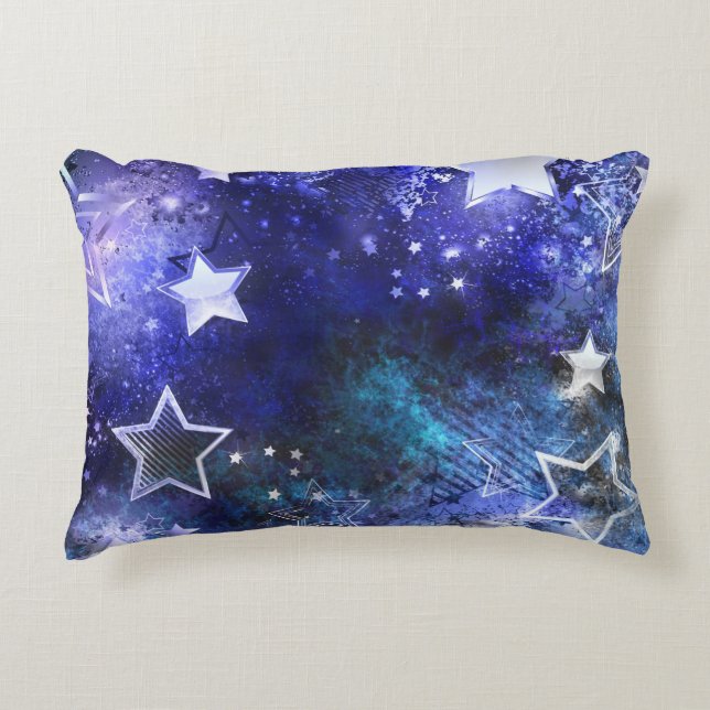 Almofada Decorativa Fundo de Espaço com Estrelas (Frente)