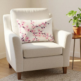 Almofada Decorativa Fundo de Mudança de Flor de Cerejeira Floral Rosa