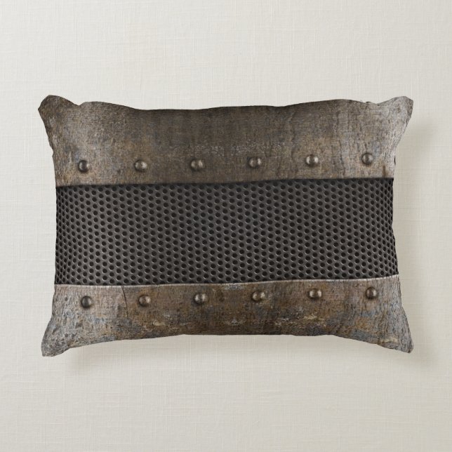 Almofada Decorativa Fundo do metal do Grunge (Frente)