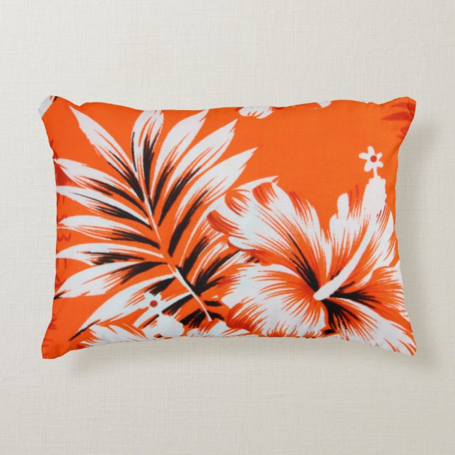 Almofada Decorativa Fundo havaiano da flor do hibiscus (Frente)