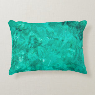 Almofada Decorativa Fundo líquido de turquesa de onda azul-mar