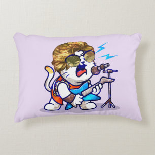 Almofada Decorativa Funky Rockstar Cat - Gatinho Legal do Lover Música