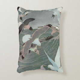 Almofada Decorativa Gaivotas Sobre Ondas do Oceano por Louis Agassiz F