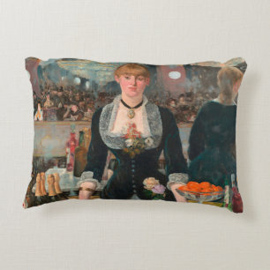 Almofada Decorativa Garçom Mal-humorado Parisiense Manet Um Bar no Fol