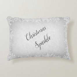 Almofada Decorativa Garota de Natal de cinzas prateadas congeladas