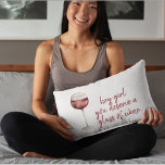 Almofada Decorativa Garota Vermelha Você Merece Uma Cotação De Vinho<br><div class="desc">Garota Vermelha Você Merece Uma Cotação De Vinho</div>