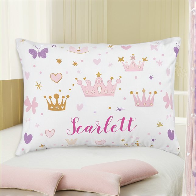 Almofada Decorativa Garotas Rosa Princesa Coroa Cushion Personalizado (Criador carregado)