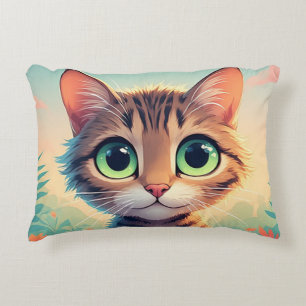 Almofada Decorativa Gatinho Atarracado de Olhos Grandes