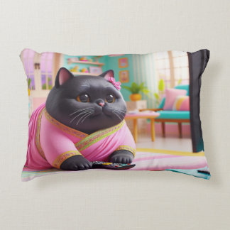 Almofada Decorativa Gato assistindo TV na sala de estar