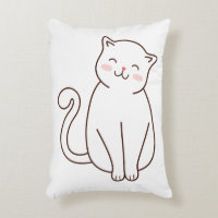 Gato Branco Gato Sorridente Kawaii