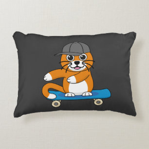 Almofada Decorativa Gato de Laranja Cachorro em Cartoon