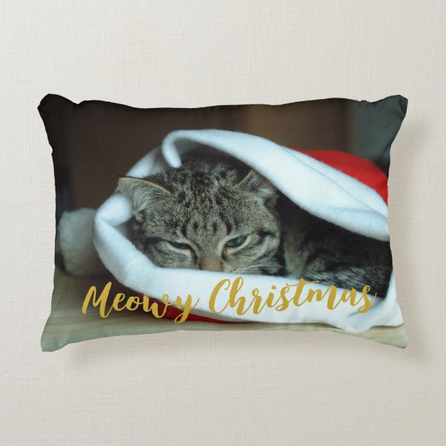 Almofada Decorativa Gato de Natal (Frente)