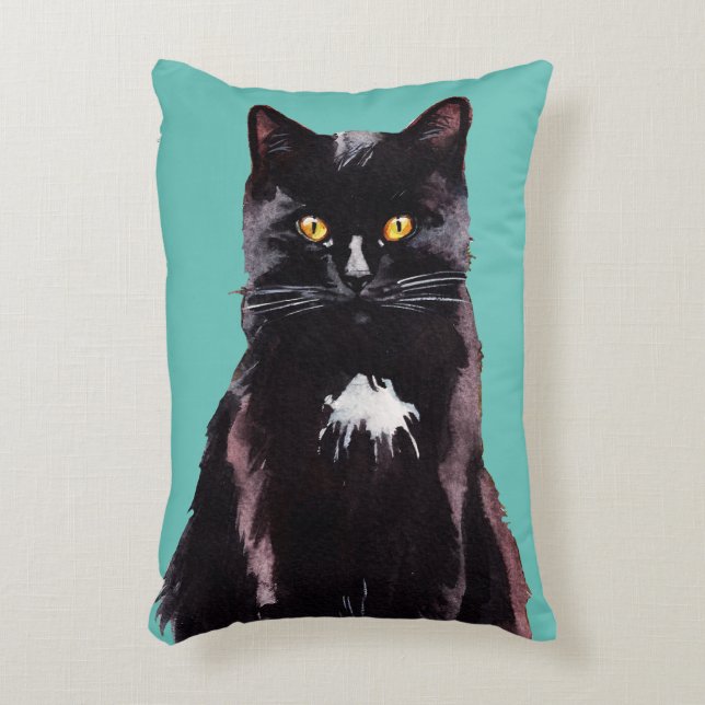 Almofada Decorativa Gato de smoking branco e preto (Frente(Vertical))