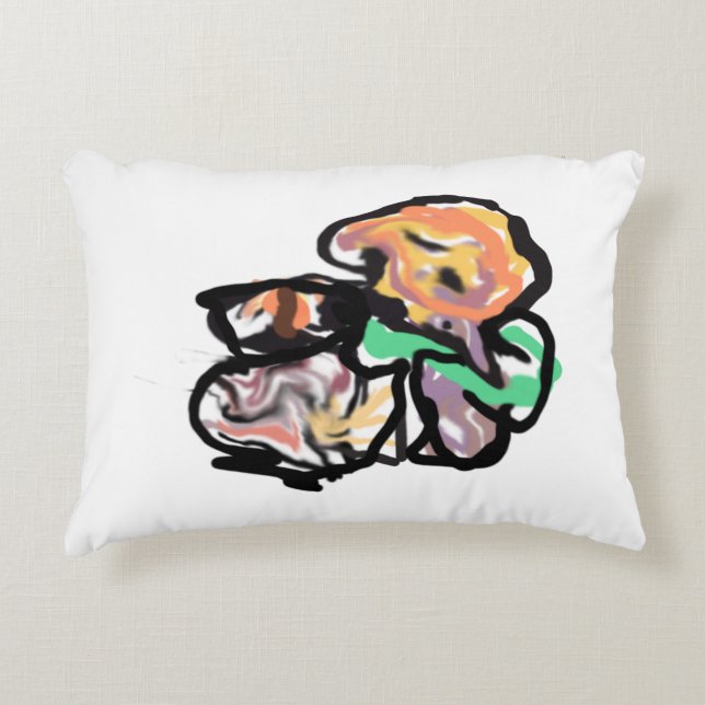 Almofada Decorativa Gato e flores divertido (Frente)