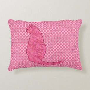 Almofada Decorativa Gato Japonês - Pillo Decorativo Rosa-Rosa da Fuchs
