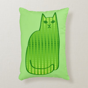 Almofada Decorativa Gato moderno do século médio, Limão e Emerald Gree