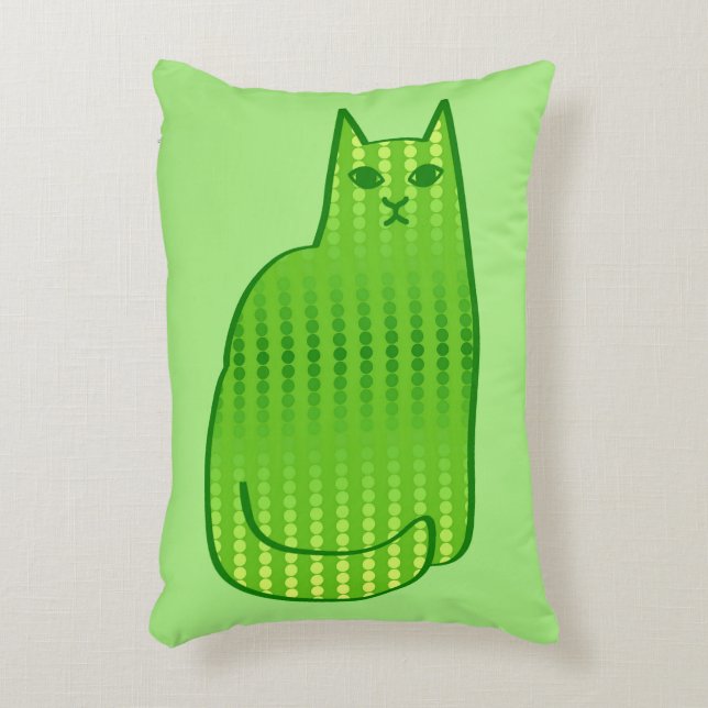 Almofada Decorativa Gato moderno do século médio, Limão e Emerald Gree (Frente(Vertical))